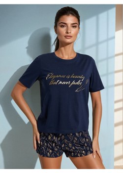 Sinsay - Piżama dwuczęściowa ze wzorem - granatowy ze sklepu Sinsay w kategorii Piżamy damskie - zdjęcie 185479123