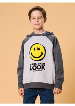 Sinsay - Bluza hoodie z nadrukiem SmileyWorld® - szary - id: 485FC-09M - marki Sinsay - 185479303 Sinsay - Bluza hoodie z nadrukiem SmileyWorld® - szary ze sklepu Sinsay w kategorii Bluzy chłopięce - zdjęcie 185479303