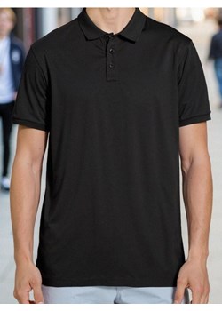 Sinsay - Bawełniana koszulka polo - czarny ze sklepu Sinsay w kategorii T-shirty męskie - zdjęcie 185479392