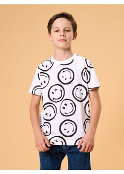 Sinsay - Bawełniana koszulka z krótkim rękawem Smiley - biały ze sklepu Sinsay w kategorii T-shirty chłopięce - zdjęcie 185479521