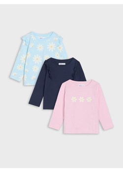 Sinsay - Koszulki z długimi rękawami 3 pack - fioletowy ze sklepu Sinsay w kategorii Bluzki dziewczęce - zdjęcie 185479604