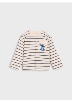 Sinsay - Bawełniana koszulka z długimi rękawami Stitch - kremowy - id: 7616Z-01X - marki Sinsay - 185479613 Sinsay - Bawełniana koszulka z długimi rękawami Stitch - kremowy ze sklepu Sinsay w kategorii Bluzki dziewczęce - zdjęcie 185479613