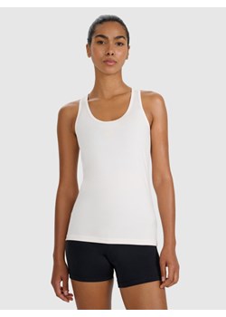 Damski top treningowy 4F 4FWAW25TFSLF570 - beżowy ze sklepu Sportstylestory.com w kategorii Bluzki damskie - zdjęcie 185482890