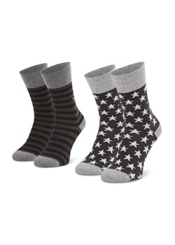 Zestaw 2 par wysokich skarpet unisex Tommy Hilfiger 100000816 Szary ze sklepu eobuwie.pl w kategorii Skarpetki damskie - zdjęcie 185483101