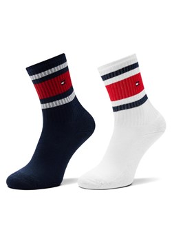 Zestaw 2 par wysokich skarpet dziecięcych Tommy Hilfiger 701229942 Granatowy ze sklepu eobuwie.pl w kategorii Skarpetki damskie - zdjęcie 185483761