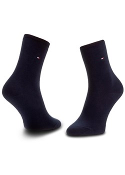 Zestaw 2 par wysokich skarpet damskich Tommy Hilfiger 371221 Granatowy ze sklepu eobuwie.pl w kategorii Skarpetki damskie - zdjęcie 185483762