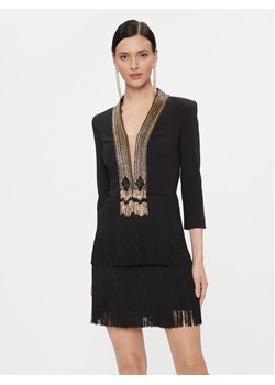 Elisabetta Franchi Sukienka koktajlowa AB-501-37E2-V780 Czarny Regular Fit ze sklepu MODIVO w kategorii Sukienki - zdjęcie 185483980