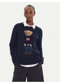 Polo Ralph Lauren Sweter 211927070001 Granatowy Relaxed Fit ze sklepu MODIVO w kategorii Swetry damskie - zdjęcie 185484013