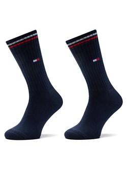 Tommy Hilfiger Zestaw 2 par wysokich skarpet damskich 701228176 Granatowy ze sklepu MODIVO w kategorii Skarpetki damskie - zdjęcie 185484032