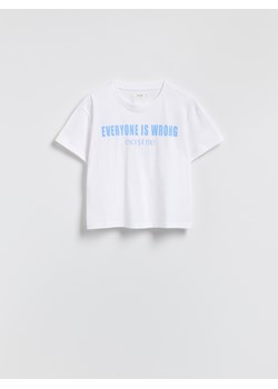 Reserved - T-shirt z nadrukiem - kremowy ze sklepu Reserved w kategorii Bluzki damskie - zdjęcie 185485084