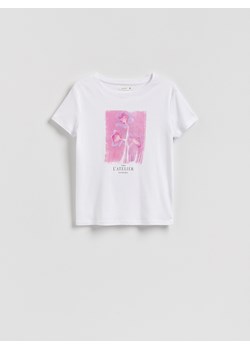 Reserved - T-shirt z nadrukiem - biały ze sklepu Reserved w kategorii Bluzki damskie - zdjęcie 185485153