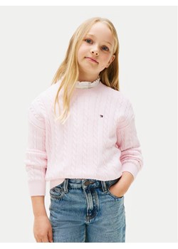 Tommy Hilfiger Sweter KG0KG08547 Różowy Regular Fit ze sklepu MODIVO w kategorii Swetry dziewczęce - zdjęcie 185486942