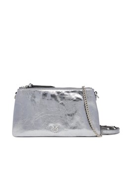 Torebka PINKO Double Mini Al 25-26 PLTT 105359 A2OT Srebrny ze sklepu eobuwie.pl w kategorii Torebki damskie - zdjęcie 185488824