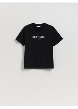 Reserved - T-shirt z nadrukiem - czarny ze sklepu Reserved w kategorii Bluzki damskie - zdjęcie 185491374