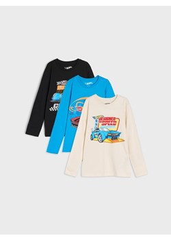 Sinsay - Bawełniana koszulka z długimi rękawami Hot Wheels 3 pack - wielobarwny - id: 190GS-MLC - marki Sinsay - 185493900 Sinsay - Bawełniana koszulka z długimi rękawami Hot Wheels 3 pack - wielobarwny ze sklepu Sinsay w kategorii T-shirty chłopięce - zdjęcie 185493900