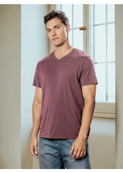 Sinsay - Koszulka basic z dekoltem w serek - fioletowy ze sklepu Sinsay w kategorii T-shirty męskie - zdjęcie 185493990