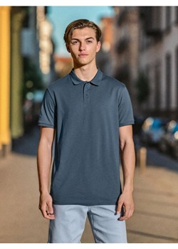 Sinsay - Bawełniana koszulka polo - niebieski ze sklepu Sinsay w kategorii T-shirty męskie - zdjęcie 185494001