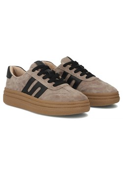 Skórzane sneakersy damskie beżowe Filippo DP7114/25 ze sklepu ulubioneobuwie w kategorii Buty sportowe damskie - zdjęcie 185500022