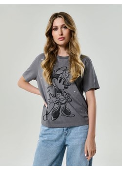 Sinsay - Bawełniana koszulka z krótkim rękawem Minnie Mouse - szary ze sklepu Sinsay w kategorii Bluzki damskie - zdjęcie 185500964