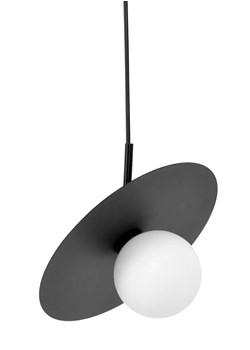Duża lampa z okrągłym kloszem biało-czarna W4-D11 ze sklepu Edinos.pl w kategorii Lampy wiszące - zdjęcie 185501131