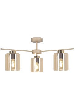 Lampa sufitowa beżowa z trzema kloszami i beżowym stelażem L6-K37 ze sklepu Edinos.pl w kategorii Lampy sufitowe - zdjęcie 185501141