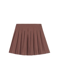 Cropp - Brązowa plisowana spódnica mini - brązowy ze sklepu Cropp w kategorii Spódnice - zdjęcie 185502001
