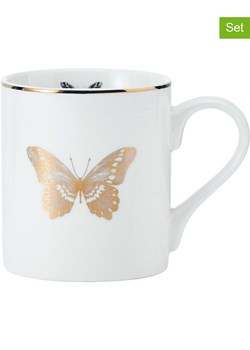 Mikasa Kubki (2 szt.) &quot;Butterfly&quot; w kolorze złoto-białym - 280 ml ze sklepu Limango Polska w kategorii Naczynia - zdjęcie 185502923