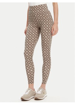 Guess Legginsy V5YB18 MC03W Brązowy Slim Fit ze sklepu MODIVO w kategorii Spodnie damskie - zdjęcie 185503474