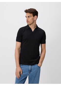 Reserved - Polo z merceryzowaną bawełną - czarny ze sklepu Reserved w kategorii T-shirty męskie - zdjęcie 185506212