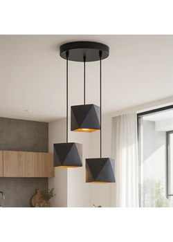 Szara 3-płomienna lampa wisząca do kuchni nad stół MAJORKA GOLD w stylu skandynawskim ze sklepu Lysne w kategorii Lampy wiszące - zdjęcie 185506760