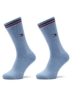 Tommy Hilfiger Zestaw 2 par wysokich skarpet damskich 701228176 Niebieski ze sklepu MODIVO w kategorii Skarpetki damskie - zdjęcie 185507613