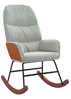 Jasnoszary bujany fotel do salonu E9-T50 ze sklepu Edinos.pl w kategorii Fotele - zdjęcie 185508882