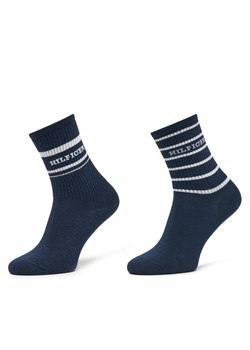 Zestaw 2 par wysokich skarpet damskich Tommy Hilfiger 701236457 Granatowy ze sklepu eobuwie.pl w kategorii Skarpetki damskie - zdjęcie 185509673