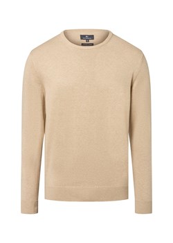 Nils Sundström Męski sweter Mężczyźni Bawełna beżowy marmurkowy ze sklepu vangraaf w kategorii Swetry męskie - zdjęcie 185512452