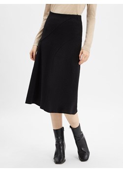 BOSS Damska spódnica midi z wełny dziewiczej - Vicena Kobiety czarny wypukły wzór tkaniny ze sklepu vangraaf w kategorii Spódnice - zdjęcie 185512511