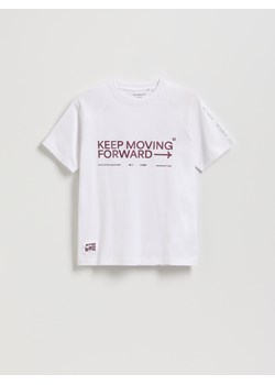Reserved - Bawełniany t-shirt - biały ze sklepu Reserved w kategorii T-shirty chłopięce - zdjęcie 185512614