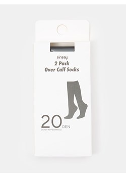 Sinsay - Podkolanówki 2 pack - czarny ze sklepu Sinsay w kategorii Podkolanówki - zdjęcie 185513911