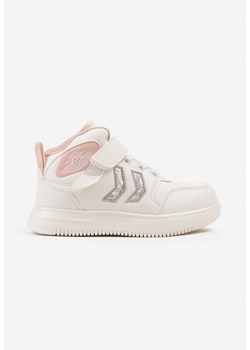 Biało-Różowe Buty Sportowe Sneakersy ze Skórzaną Wkładką i Perforacją Seadrie ze sklepu born2be.pl w kategorii Buty sportowe dziecięce - zdjęcie 185514113