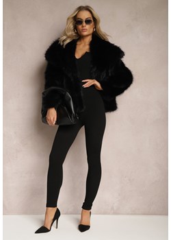 Czarna Kurtka Futro z Długim Włosiem Zelita ze sklepu renee.pl w kategorii Futra damskie - zdjęcie 185514813