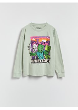 Reserved - Longsleeve Minecraft - jasnozielony ze sklepu Reserved w kategorii T-shirty chłopięce - zdjęcie 185516441