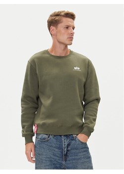 Alpha Industries Bluza Basic 188307 Zielony Regular Fit ze sklepu MODIVO w kategorii Bluzy męskie - zdjęcie 185519650