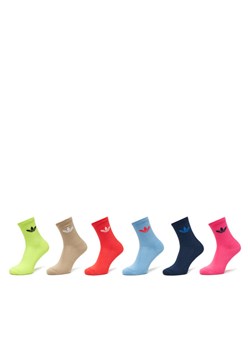 Zestaw 6 par wysokich skarpet unisex adidas Trefoil Cushion JY2679 Kolorowy ze sklepu eobuwie.pl w kategorii Skarpetki męskie - zdjęcie 185521041