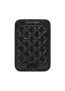 Etui na karty kredytowe Calvin Klein Aop Leather Magnetic Card Case LV04F1100G Czarny ze sklepu eobuwie.pl w kategorii Etui - zdjęcie 185521044