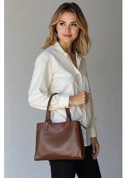 Torebka do ręki Vivisence T0005 brązowy ze sklepu kontri.pl w kategorii Torby Shopper bag - zdjęcie 185523012