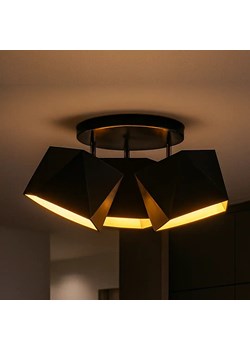 Czarna 3 punktowa lampa sufitowa MINORKA GOLD ze sklepu Lysne w kategorii Lampy sufitowe - zdjęcie 185523323