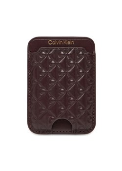 Calvin Klein Etui na karty kredytowe Aop Leather Magnetic Card Case LV04F1100G Bordowy ze sklepu MODIVO w kategorii Etui - zdjęcie 185525622