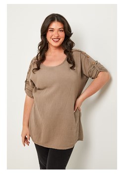 Curvy Lady Bluzka w kolorze szarobrązowym ze sklepu Limango Polska w kategorii Bluzki damskie - zdjęcie 185529064