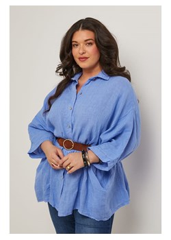 Curvy Lady Lniana koszula w kolorze niebieskim ze sklepu Limango Polska w kategorii Koszule damskie - zdjęcie 185530144