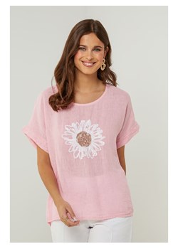 Lin Passion Lniana koszulka w kolorze jasnoróżowym ze sklepu Limango Polska w kategorii Bluzki damskie - zdjęcie 185530393
