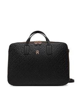 Torba na laptopa Tommy Hilfiger Th Icon Laptop Bag Mono AW0AW18003 Czarny ze sklepu eobuwie.pl w kategorii Torby na laptopa - zdjęcie 185532231